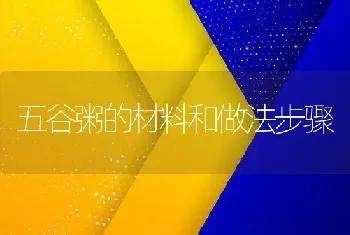 五谷粥的材料和做法步骤