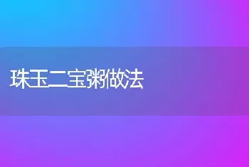 珠玉二宝粥做法