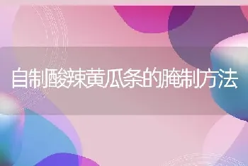 自制酸辣黄瓜条的腌制方法