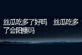 丝瓜吃多了好吗 丝瓜吃多了会阳痿吗