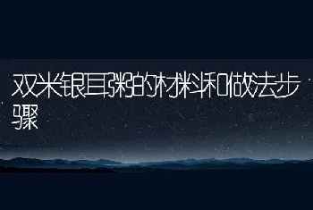 双米银耳粥的材料和做法步骤