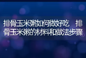 排骨玉米粥如何做好吃 排骨玉米粥的材料和做法步骤