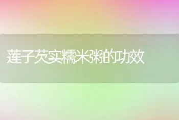 莲子芡实糯米粥的功效