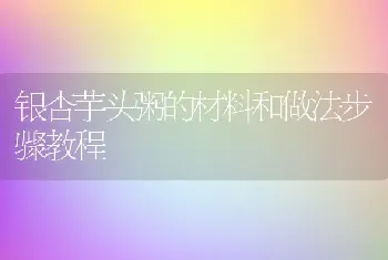 银杏芋头粥的材料和做法步骤教程