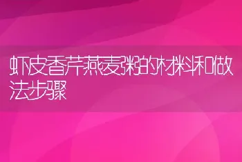 虾皮香芹燕麦粥的材料和做法步骤