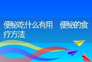 便秘吃什么有用 便秘的食疗方法