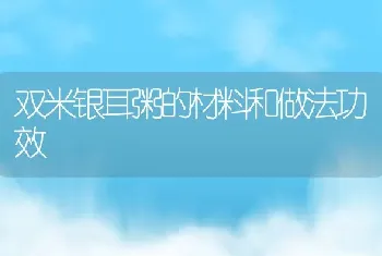 双米银耳粥的材料和做法功效