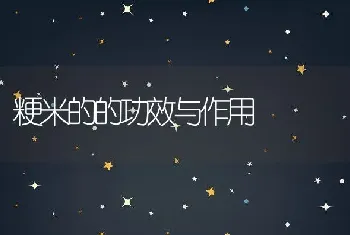 粳米的的功效与作用