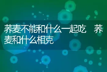 荞麦不能和什么一起吃 荞麦和什么相克