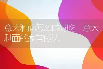 意大利面怎么做好吃 意大利面的家常做法