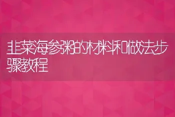 韭菜海参粥的材料和做法步骤教程