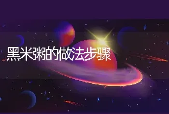 黑米粥的做法步骤