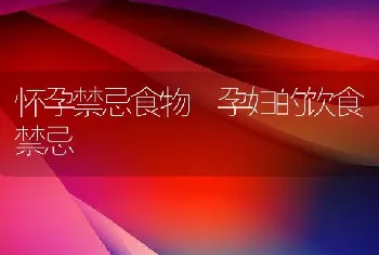 怀孕禁忌食物 孕妇的饮食禁忌