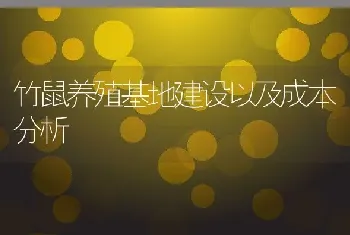 竹鼠养殖基地建设以及成本分析