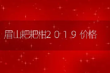 眉山耙耙柑2019价格