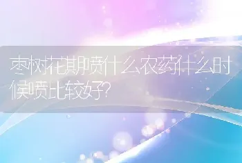 枣树花期喷什么农药什么时候喷比较好？