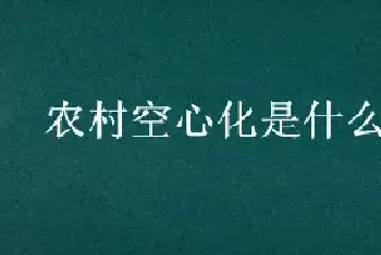 农村空心化是什么意思