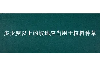 多少度以上的坡地应当用于植树种草