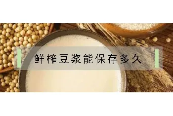 鲜榨豆浆能保存多久