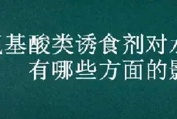 氨基酸类诱食剂对水产动物有哪些方面的影响