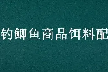 野钓鲫鱼商品饵料配方