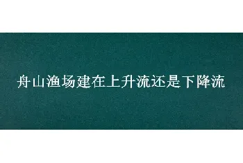 舟山渔场建在上升流还是下降流