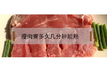 瘦肉煮多久几分钟能熟