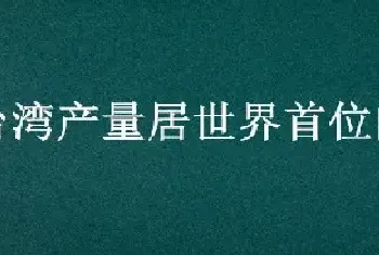 台湾产量居世界首位的产品是