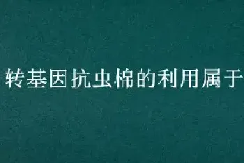 转基因抗虫棉的利用属于什么防治