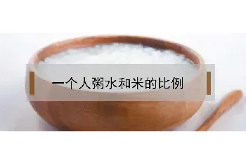 一个人粥水和米的比例