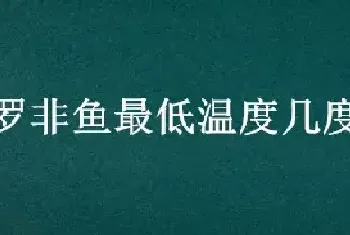 罗非鱼最低温度几度会冻死