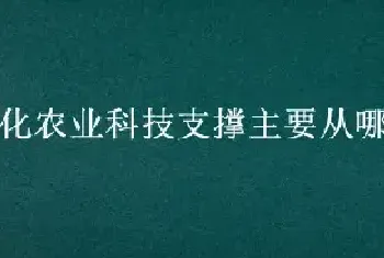 强化农业科技支撑主要从哪些方面来做