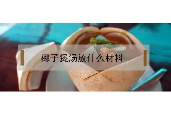 椰子煲汤放什么材料