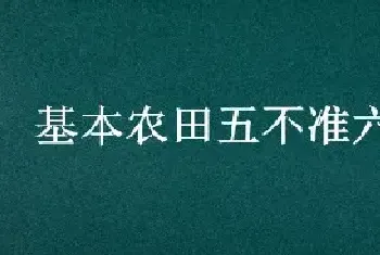 基本农田五不准六不批