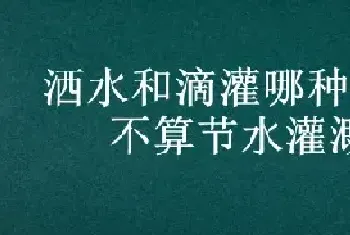 洒水和滴灌哪种方式不算节水灌溉