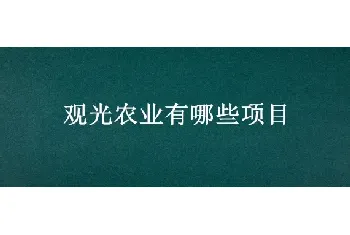 观光农业有哪些项目