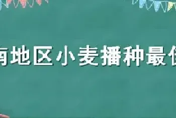 鲁西南地区小麦播种最佳时间