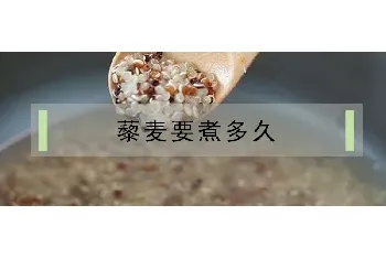 藜麦要煮多久