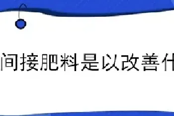 间接肥料是以改善什么为主